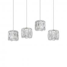  MP7804 - Four Mini LED Multi-Linear Pendant with Exquisite Diamond Cut Clear Crystals