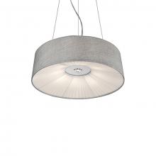  PD9520-GY - Single LED Pendant with Round Grey Linen Shade