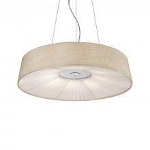  PD9527-BG - Single LED Pendant with Round Beige Linen Shade