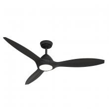  52856 - Casablanca 56 inch Surea ENERGY STAR® Matte Black Damp Rated Ceiling Fan with LED Light Kit