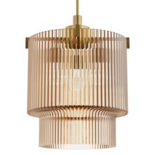  13150 - Hunter Ontario Luxe Gold with Amber Glass 3 Light Pendant Ceiling Light Fixture