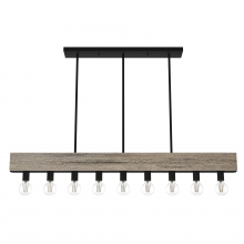  19060 - Hunter Donelson Rustic Iron and Barnwood 9 Light Large Chandelier Ceiling Light Fixture