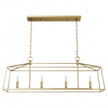  13100 - Hunter Fair Oaks Luxe Gold 4 Light Medium Chandelier Ceiling Light Fixture