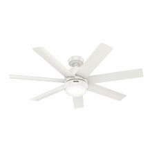  52375 - Hunter 52 in Brazos ENERGY STAR® Fresh White Damp Rated Ceiling Fan w/ LED LT Kit & Handheld Remote