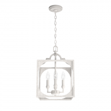  19284 - Hunter Highland Hill Distressed White 4 Light Pendant Ceiling Light Fixture