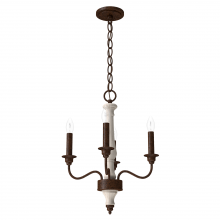  19279 - Hunter Teren Distressed White and Textured Rust 4 Light Chandelier Ceiling Light Fixture