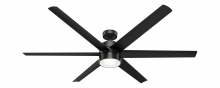  59628 - Hunter 72 inch Solaria ENERGY STAR® Matte Black Damp Rated Ceiling Fan with LED Light Kit