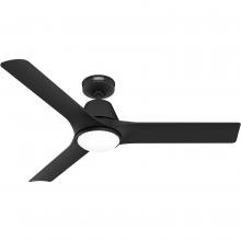  52927 - Hunter 52 inch Aeronaut  Wi-Fi ENERGY STAR® Matte Black Damp Rated Ceiling Fan with LED Light Kit