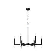  45231 - Hunter Sunjai Matte Black 6 Light Chandelier Ceiling Light Fixture