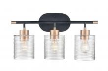  9413-MB/MG - Renitta 3-Light Vanity Matte Black Modern Gold