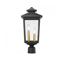  4644-PBK - Eldrick 2-Light Outdoor Post Lantern Powder Coated Black