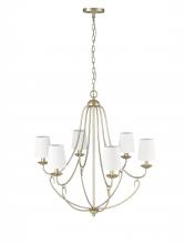  12106-MG - Eisley 6-Light Chandelier Ceiling Light Modern Gold