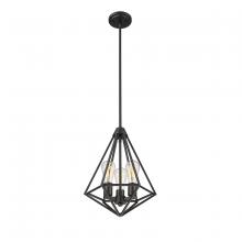  2213-MB - Dawes 3-Light Pendant light Matte Black