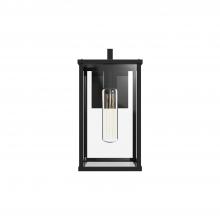  EW652505BKCL - Brentwood 12-in Clear Glass/Textured Black 1 Light Exterior Wall Sconce