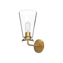  WV570006BGCL - Salem 6-in Brushed Gold/Clear Glass 1 Light Wall/Vanity