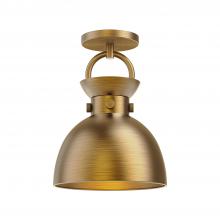  SF411309AG - Waldo 9-in Aged Gold 1 Light Semi Flush Mount