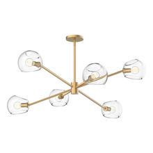  CH548637BGCL - Willow 37-in Brushed Gold/Clear Glass 6 Lights Chandeliers