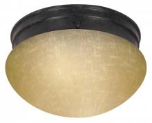  60/2644 - 2 Light - 10" Flush with Champagne Linen Glass - Mahogany Bronze Finish