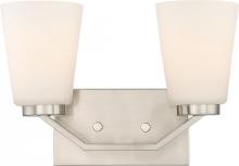  60/6242 - Nome - 2 Light Vanity with Satin White Glass - Brushed Nickel Finish