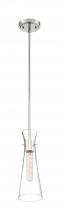  60/6868 - Bahari - 1 Light Mini Pendant with Clear Glass - Polished Nickel Finish