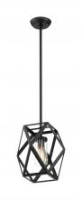  60/7302 - Zemi - 1 Light Mini Pendant with Clear Glass - Black Finish