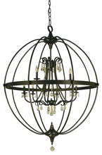  1070 BN - 9-Light Brushed Nickel Compass Chandelier