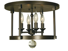  1102 MBLACK - 4-Light Matte Black Compass Flush / Semi-Flush Mount