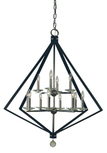  4922 PN/MBLACK - 12-Light Polished Nickel/Matte Black Ice Chandelier