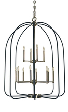  4932 AB/MBLACK - 12-Light Antique Brass/Matte Black Boulevard Chandelier