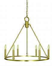  5656 BR - 6-Light Brushed Brass Midtown Dining Chandelier