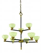  5699 AB/MBLACK - 9-Light Antique Brass with Matte Black accents Dining Chandelier