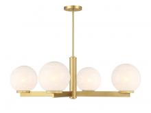  M100123NB - 4-Light Chandelier in Natural Brass