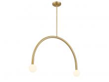  M100132NB - 2-Light Chandelier in Natural Brass