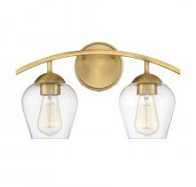  M80031NB - 2-Light Bathroom Vanity Light in Natural Brass