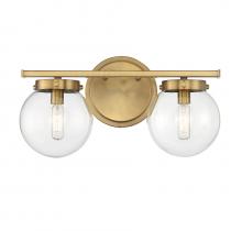  M80046NB - 2-Light Bathroom Vanity Light in Natural Brass