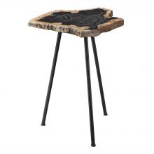  25461 - Uttermost Mircea Petrified Wood Accent Table