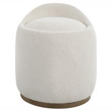  23186 - Uttermost Swirl Swivel Sheepskin Ottoman