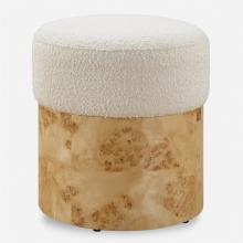  23855 - Uttermost Swirls Poplar Ivory Ottoman