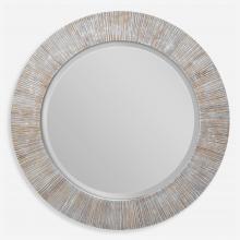  09785 - Uttermost Repose Whitewash Round Mirror