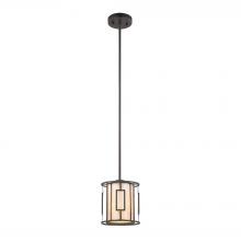  70252/1 - Minden 1-Light Mini Pendant in Tiffany Bronze with Seedy Glass and Mica Shade