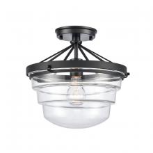  82168/1 - Boyer 12'' Wide 1-Light Semi Flush Mount - Matte Black