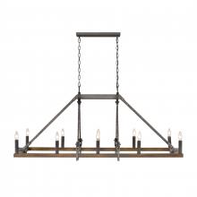  82289/10 - Harwell 56'' Wide 10-Light Linear Chandelier - Antique Millwood