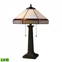  D1858-LED - Stone Filigree 24'' High 2-Light Table Lamp - Tiffany Bronze - Includes LED Bulbs