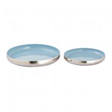  H0897-9780/S2 - Nelson Tray - Set of 2 Light Blue Enamel (2 pack)